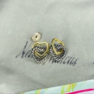 David Yurman Double Heart Stud Earrings
